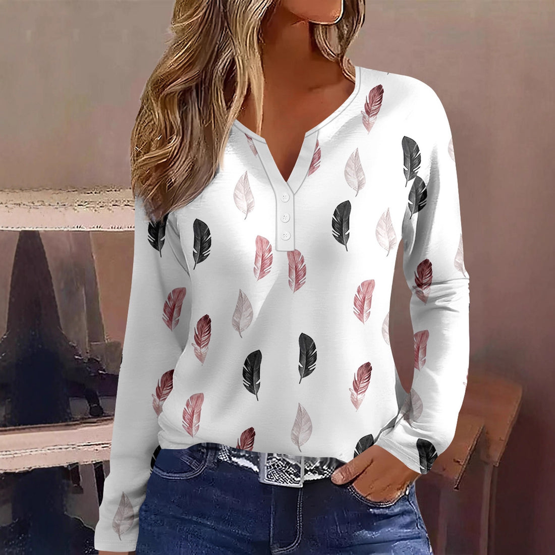 Women’s Casual All-Match Long Sleeve Top – Trendy Fashion Style