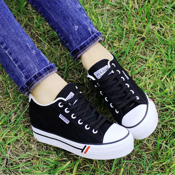 Women's Stylish Muffin Bottom Canvas Sneakers