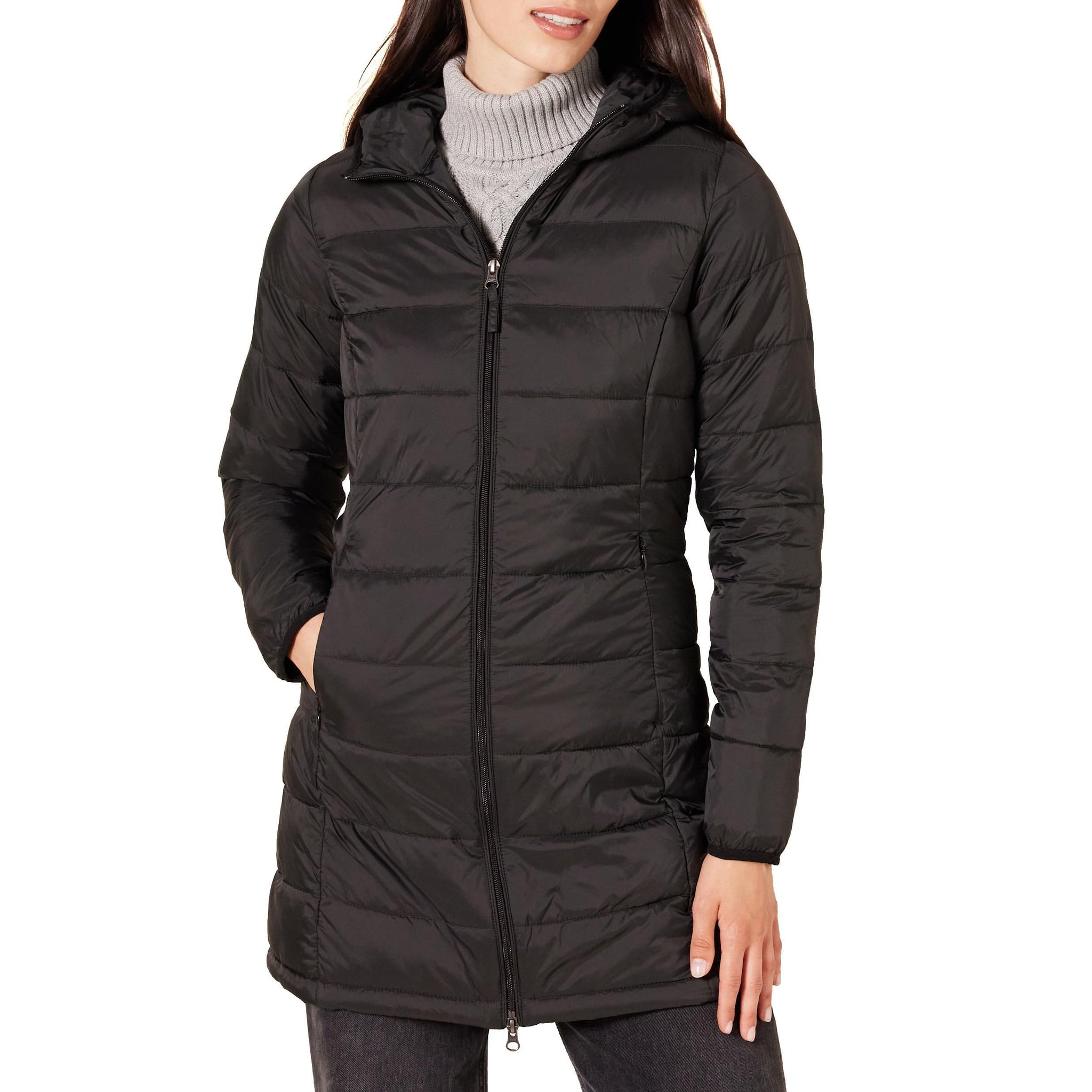 Women’s Lightweight Packable Hooded Puffer Coat – Water-Resistant