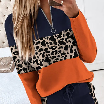 Chic Zipper Stitch Long-Sleeve Suit